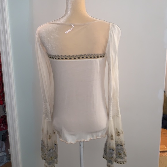 Free People Embroidered Mesh Top - Picture 6 of 14